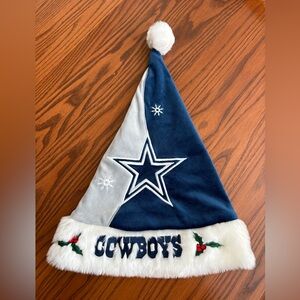 Blue and White Dallas Cowboys NFL Santa Hat